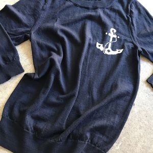J.Crew Nautical Navy 3/4 Sleeve Sweater